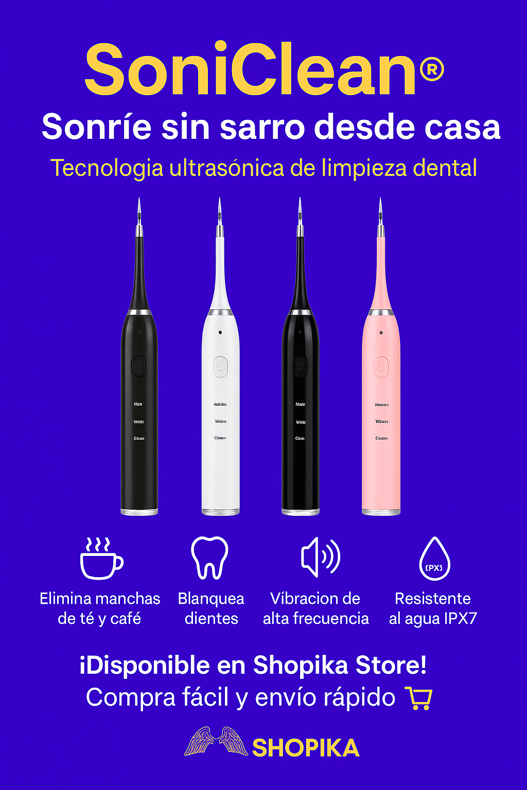 🦷 SoniClean® – Limpiador Dental Ultrasónico Profesional
